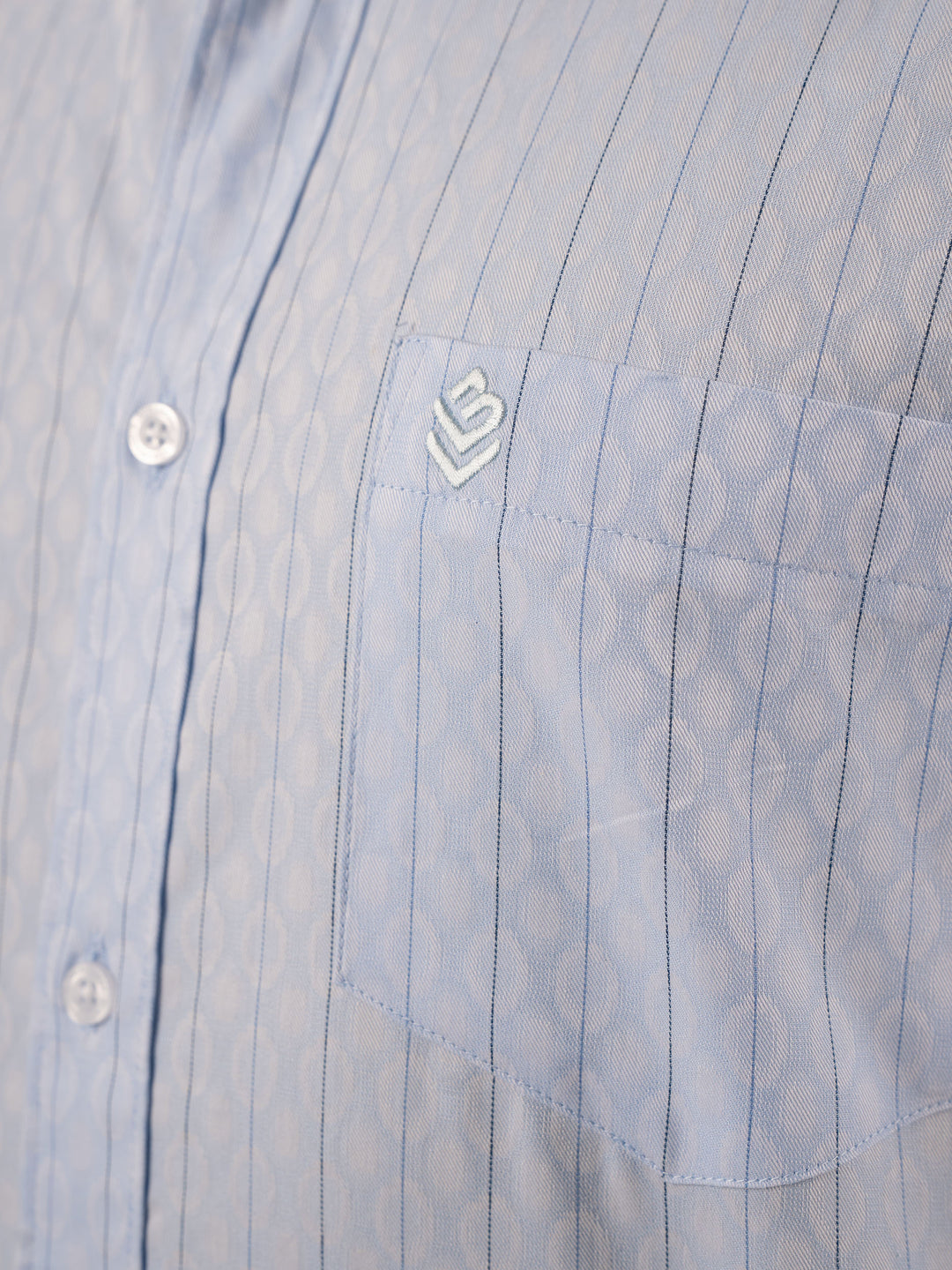 Men’s Regular Fit Sky  Blue Cotton Shirt with Subtle Print