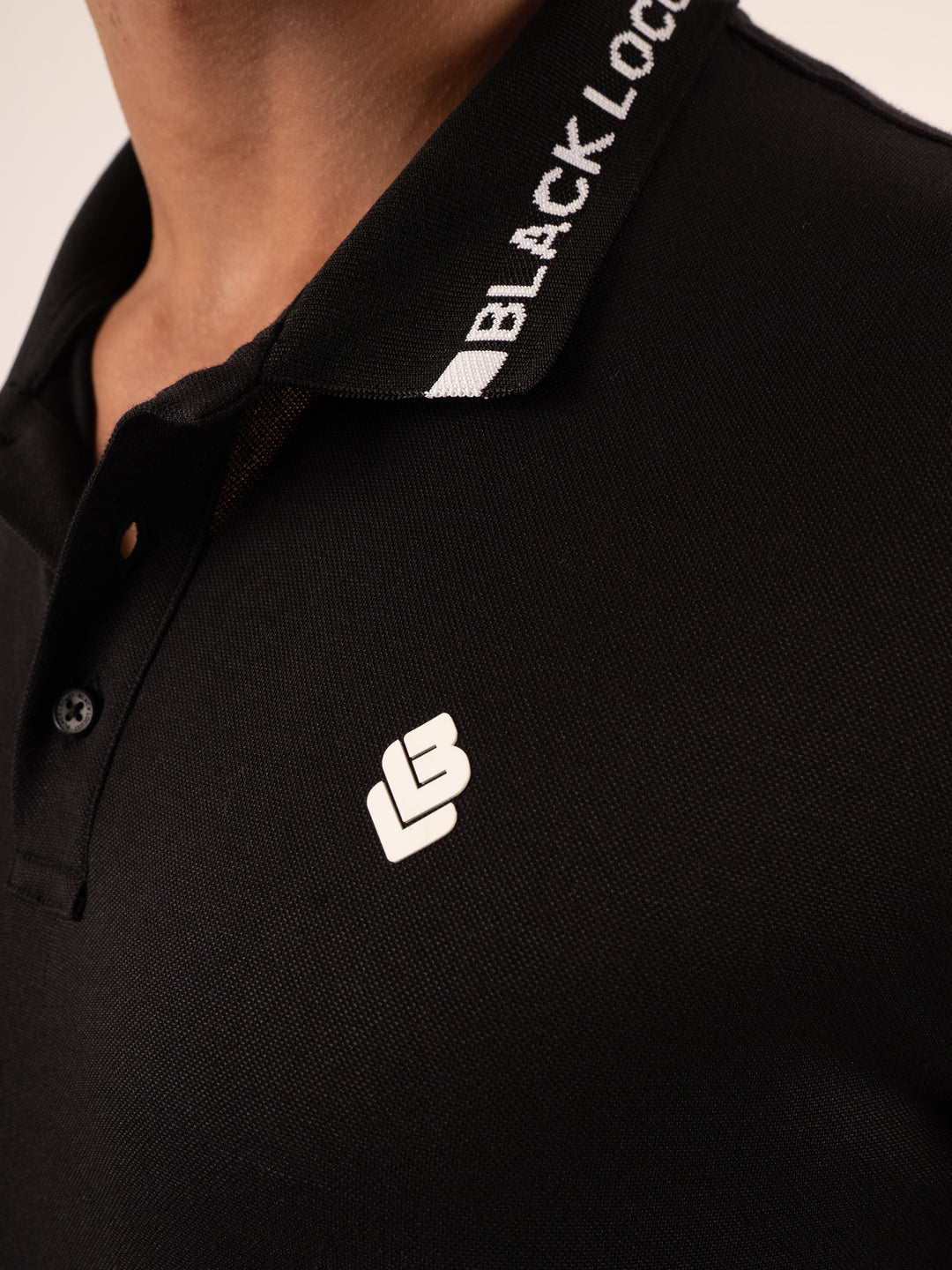 MEN'S TEXT COLLAR AND SLEEVE POLO T-SHIRT