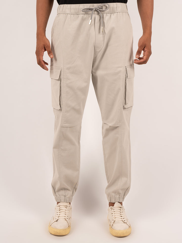 Men’s Cement Pull-On Style  Cargos  Trousers