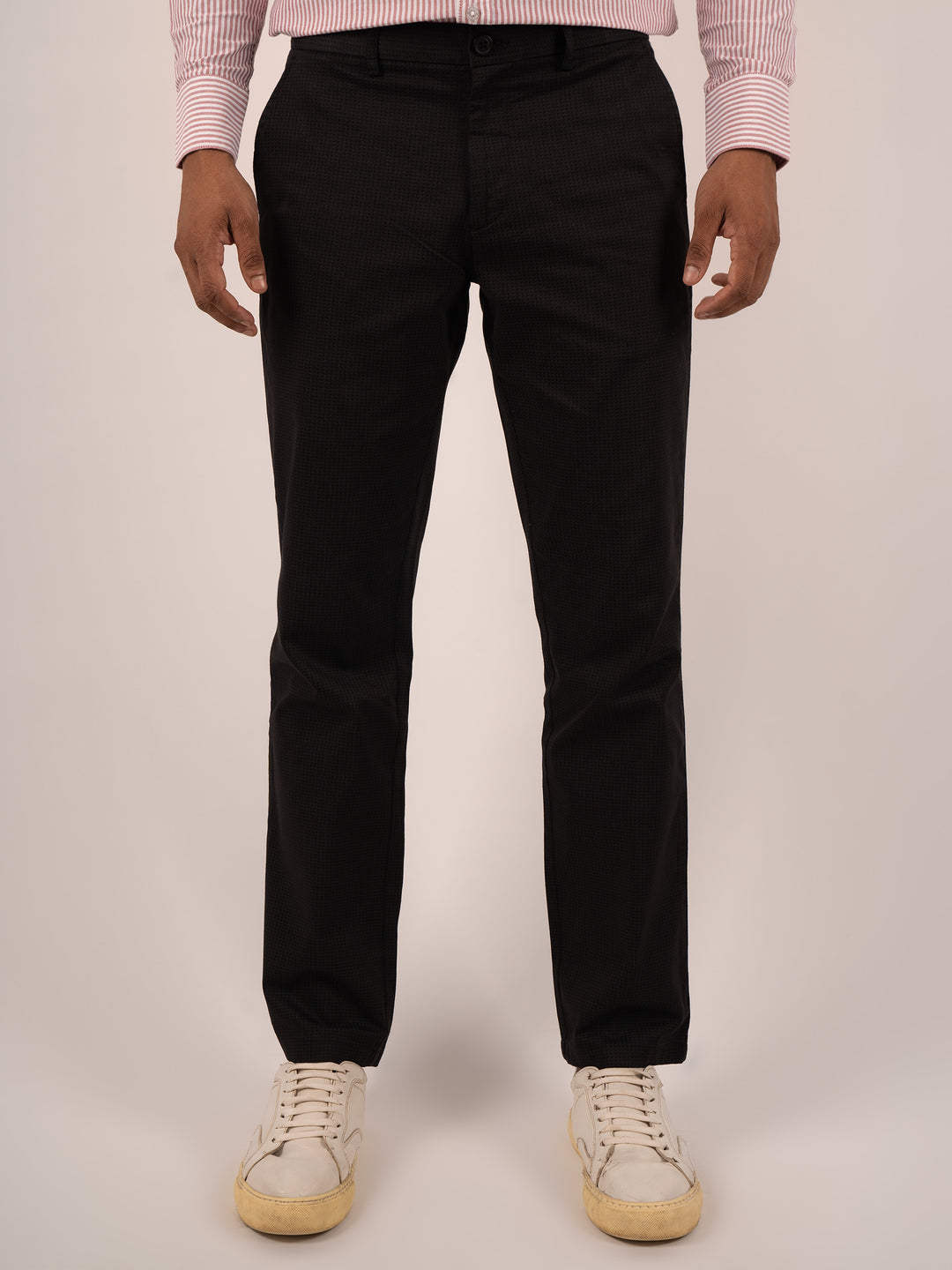 MEN'S ONYX BLACK PRECISION-CUT FORMAL PANT