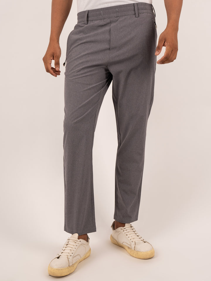 MEN'S GREY SLIM-FIT CASUAL FORMAL PANT