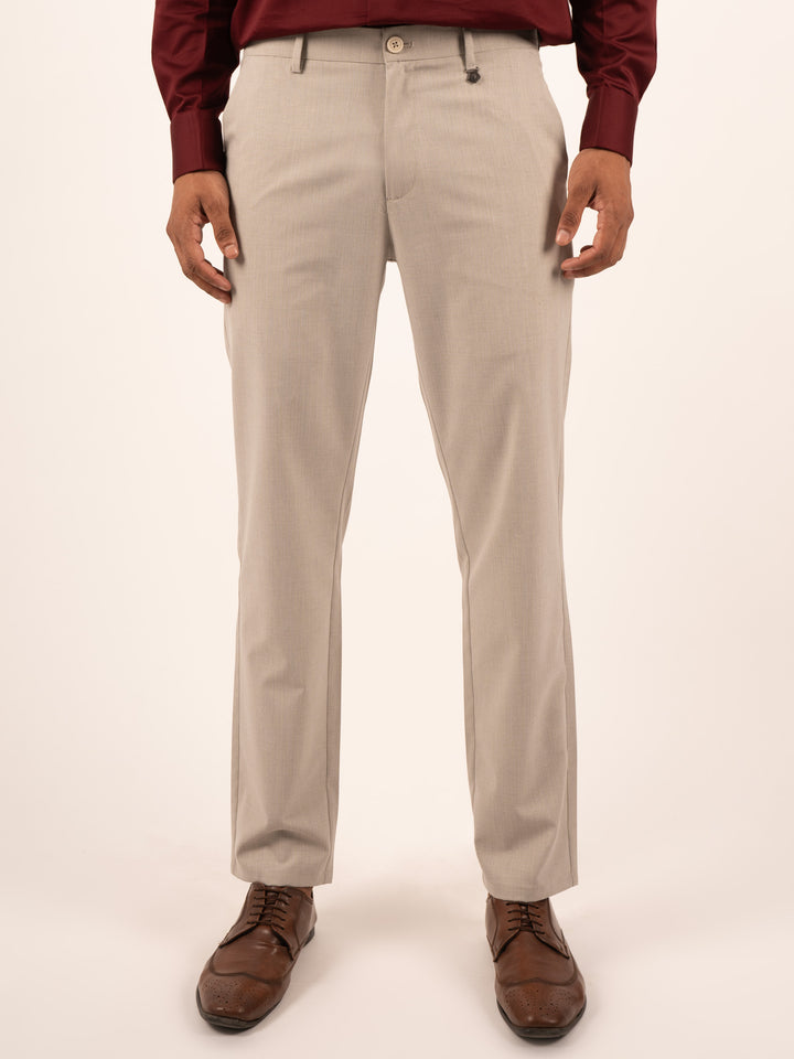 MEN'S BEIGE LITE SLIM SMART-CASUAL FORMAL PANT