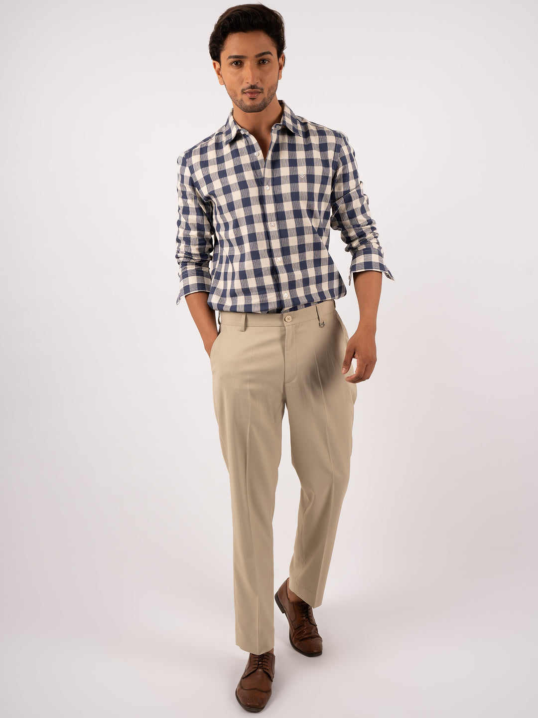 Men's Heritage Navy Windowpane Check Shirt