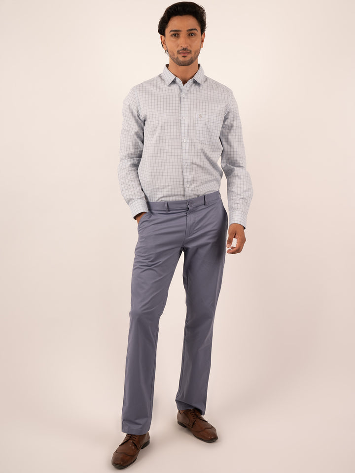 Mens Formal Shirt with Navy Micro Check Shirt