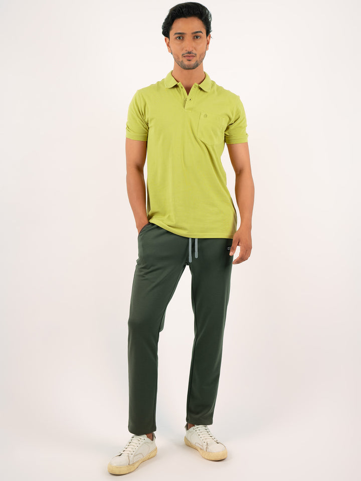 MEN'S LIME YELLOW SMART  CASUAL POLO T-SHIRT