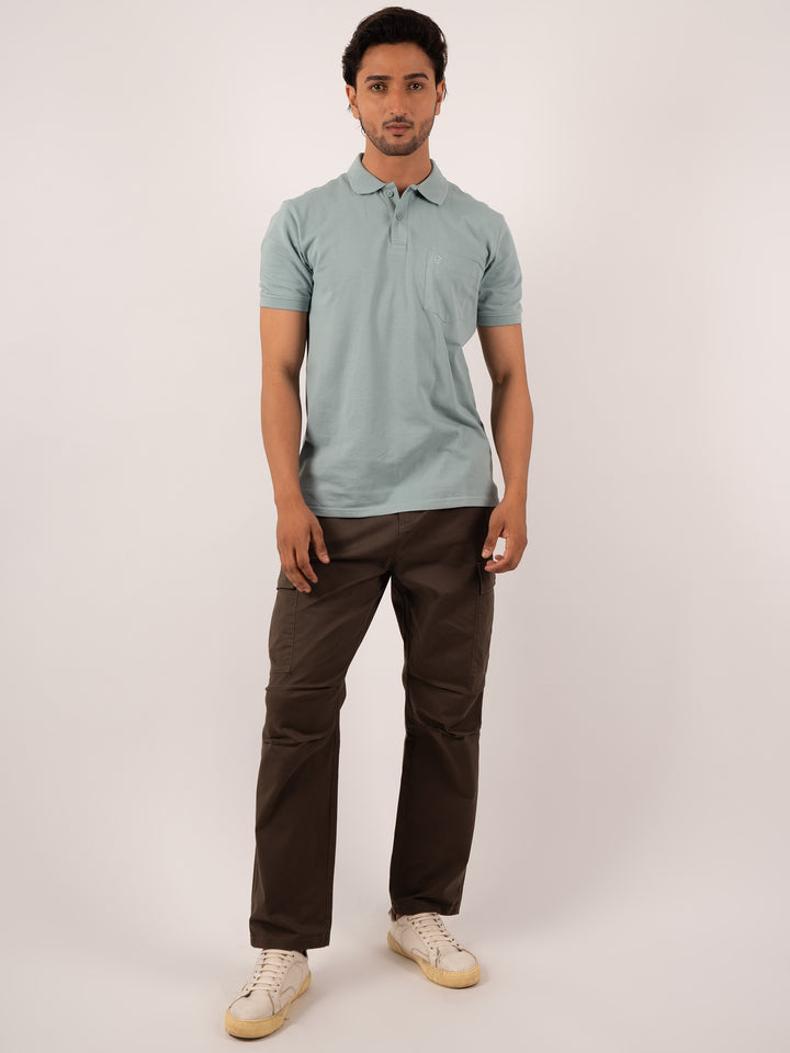 Men’s Armhole Curve  Scam Blue Polo T-Shirt