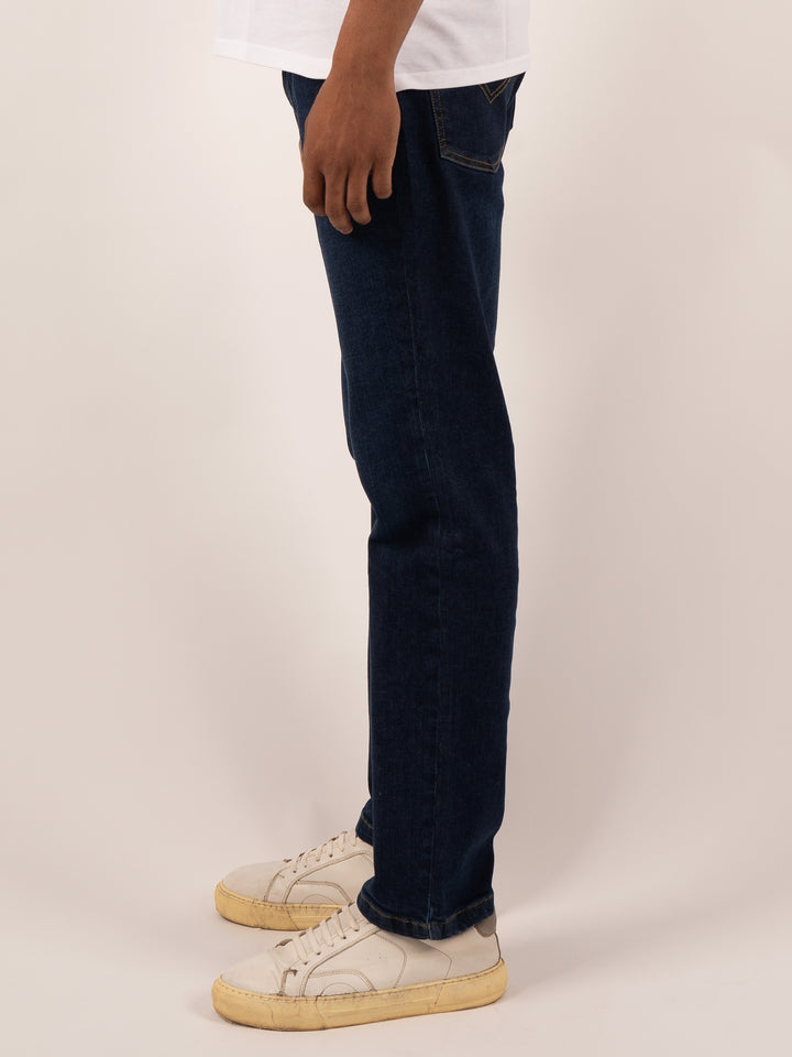 Men's  Steel Blue Regular Fit Stretch Denim Jeans