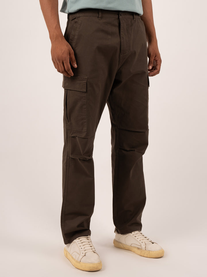Men’s Wood Brown Cargo Utility Cargo Trousers