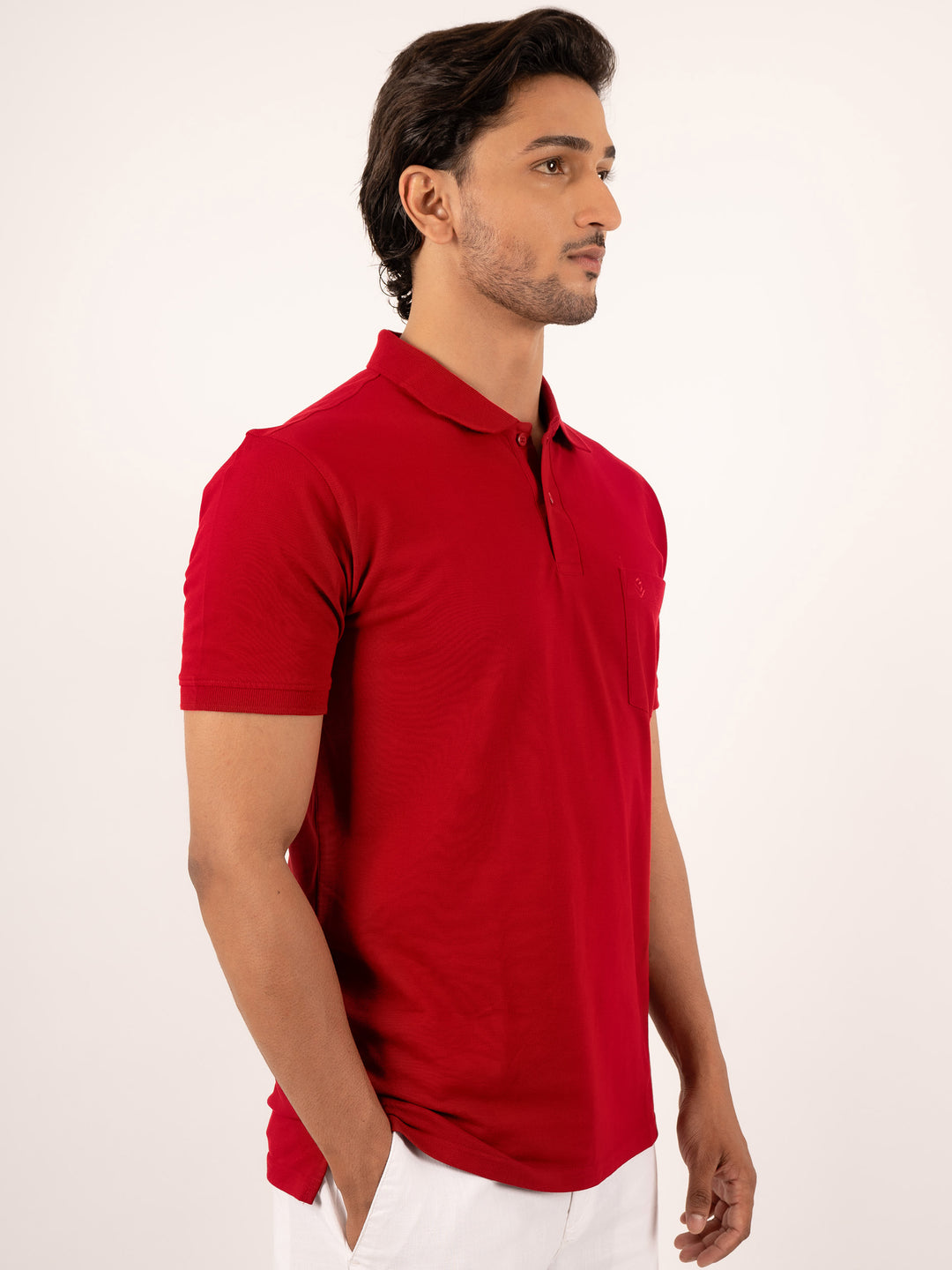 MEN'S SOFT COTTON MEROON POLO T-SHIRT
