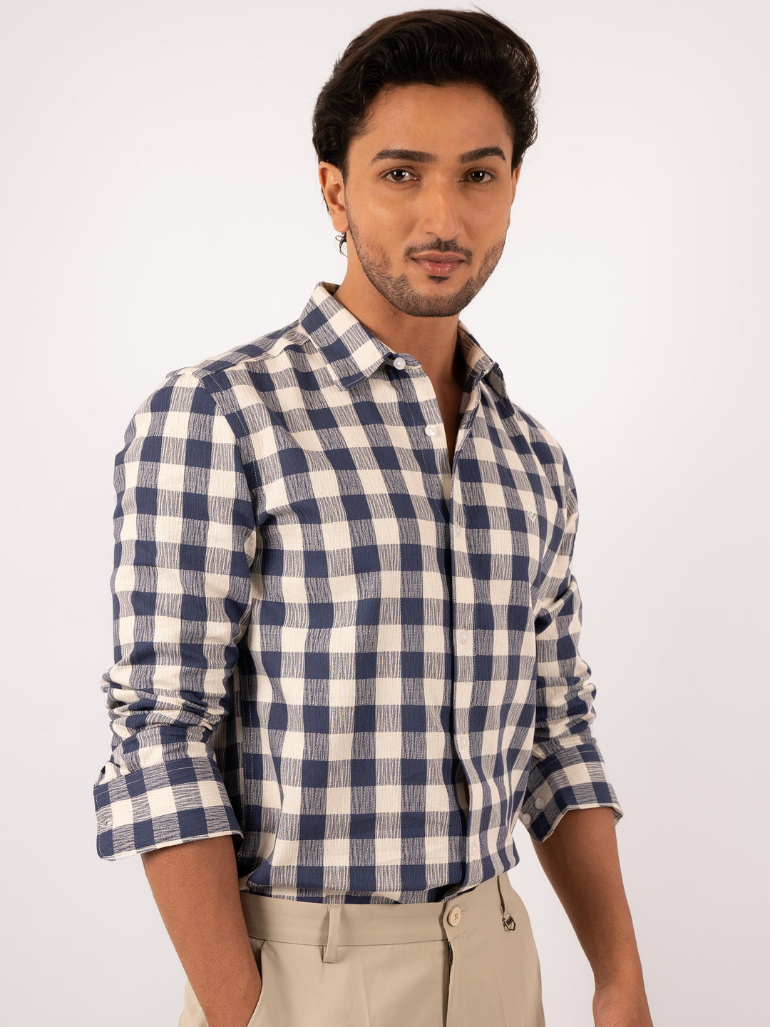 Men's Heritage Navy Windowpane Check Shirt