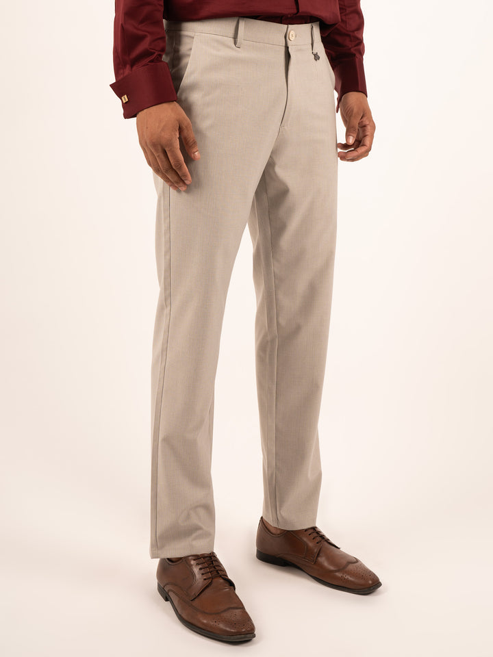 MEN'S BEIGE LITE SLIM SMART-CASUAL FORMAL PANT