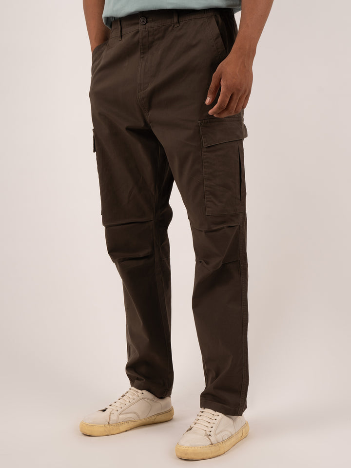 Men’s Wood Brown Cargo Utility Cargo Trousers