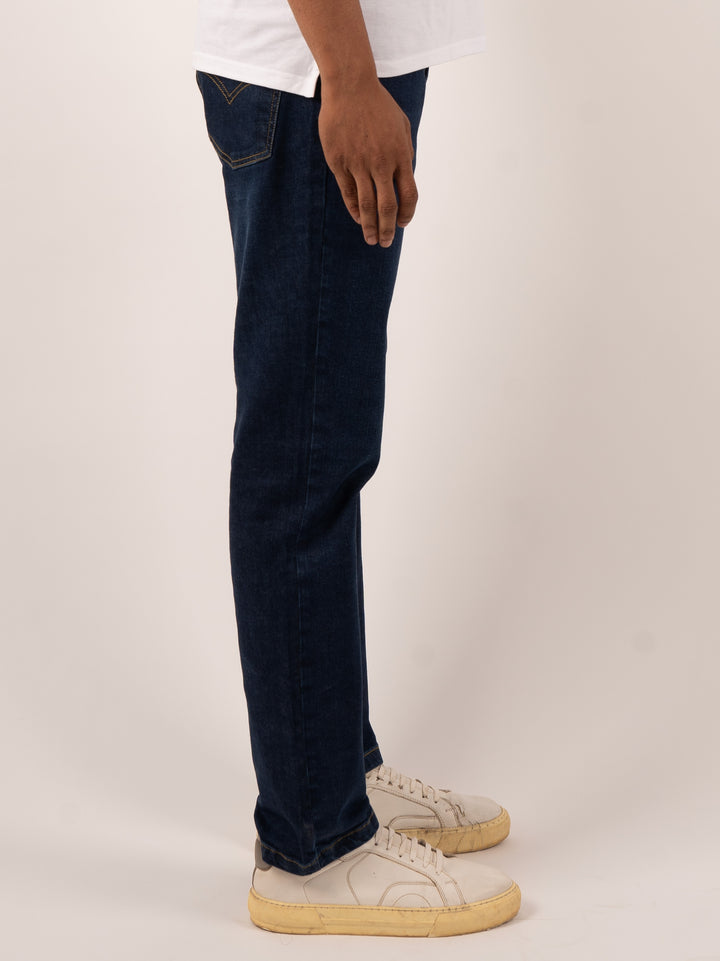 Men's  Steel Blue Regular Fit Stretch Denim Jeans