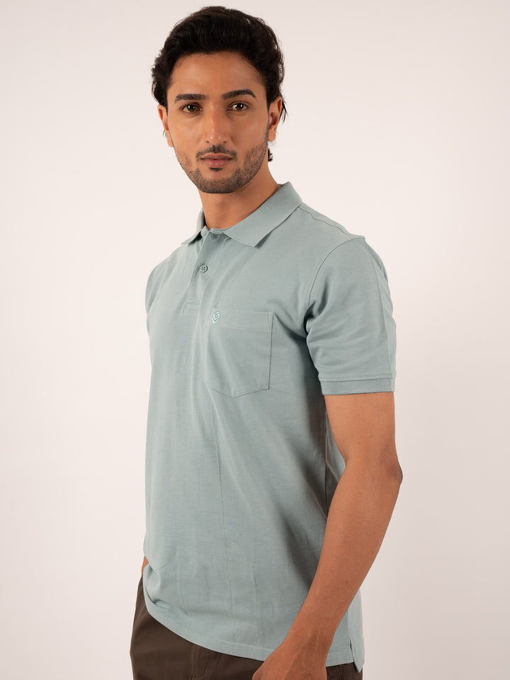 Men’s Armhole Curve  Scam Blue Polo T-Shirt