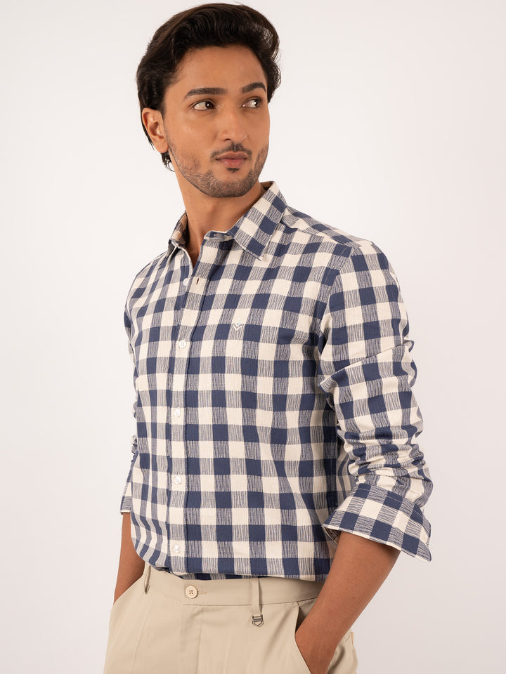 Men's Heritage Navy Windowpane Check Shirt