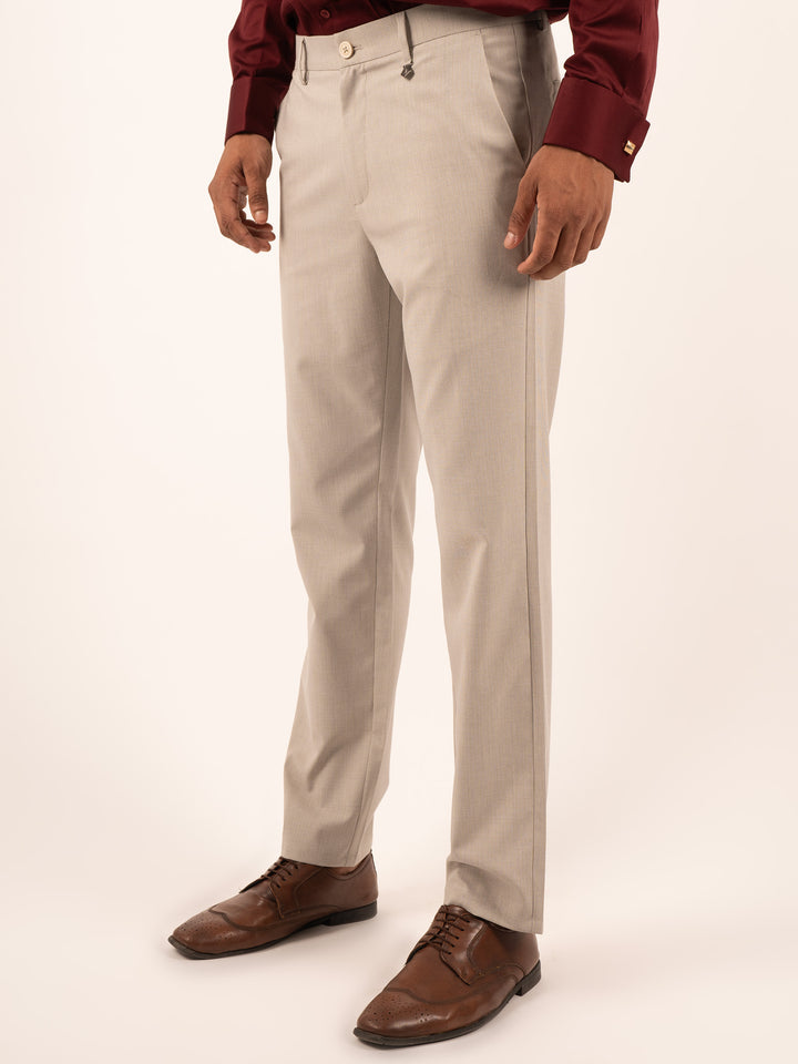MEN'S BEIGE LITE SLIM SMART-CASUAL FORMAL PANT