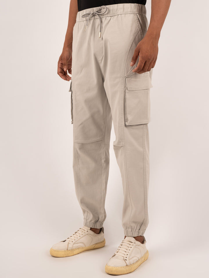 Men’s Cement Pull-On Style  Cargos  Trousers