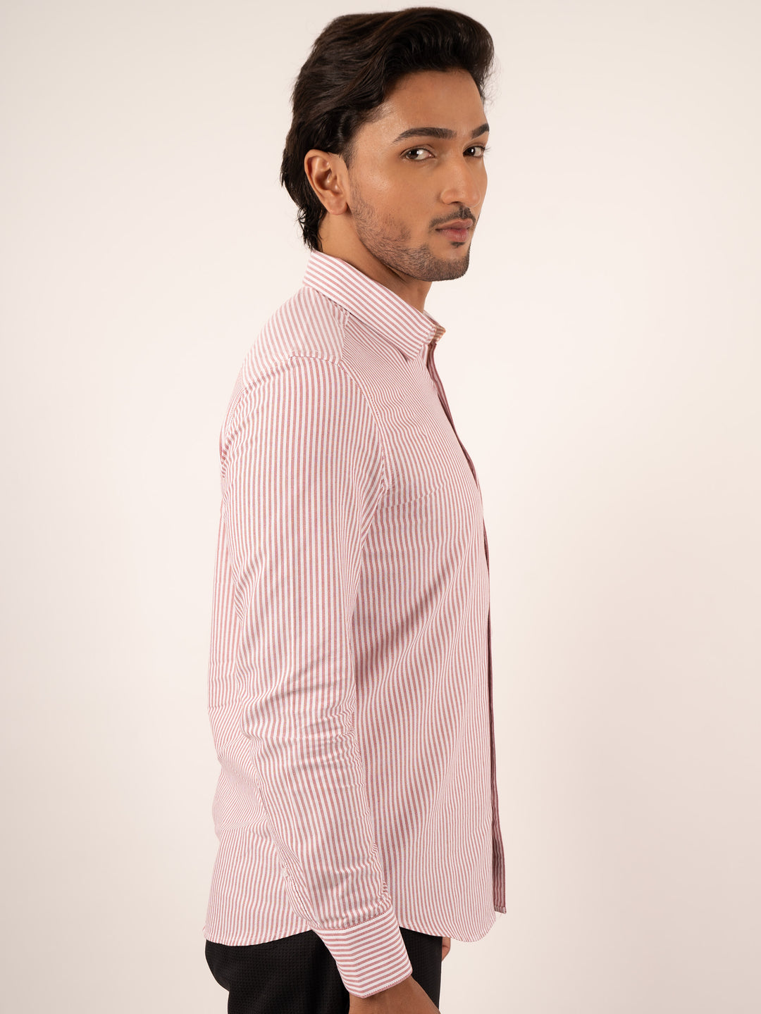 Men's Classic Crimson Cotton Button‑Down Shirt