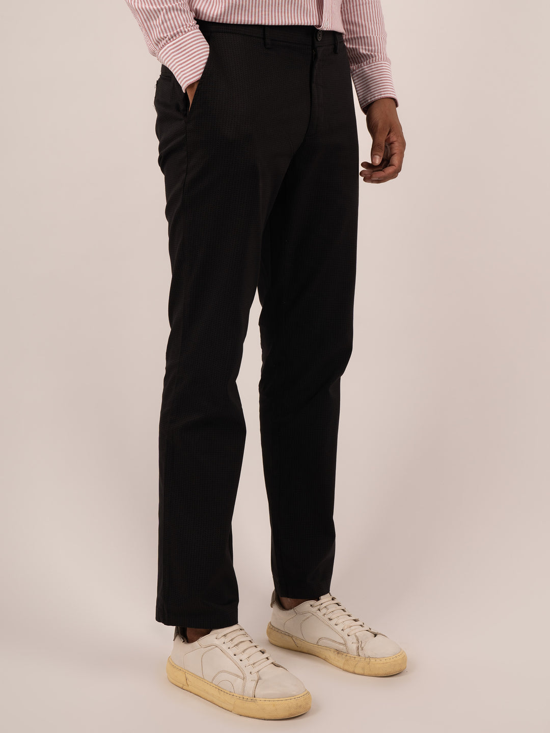 MEN'S ONYX BLACK PRECISION-CUT FORMAL PANT