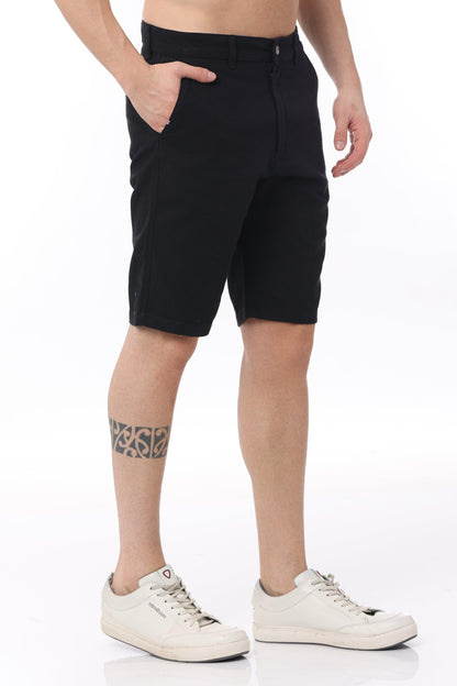 Black Cotton Shorts