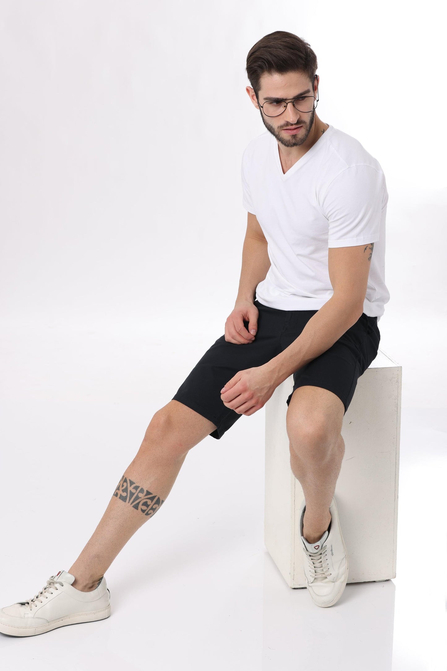 Black Cotton Shorts