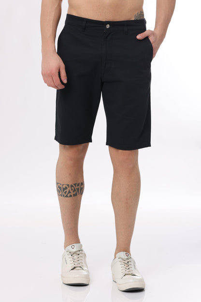 Black Cotton Shorts