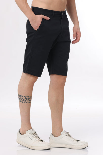 Black Cotton Shorts