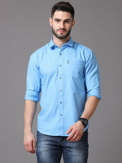 Blue Slim Fit Full Sleeve Shirt