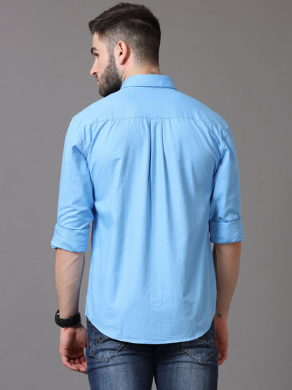 Blue Slim Fit Full Sleeve Shirt