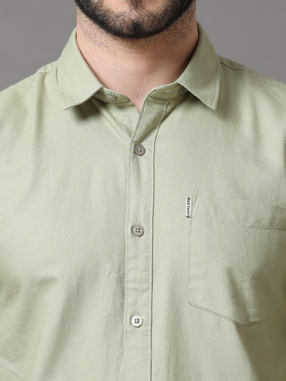 Olive Green Slim Fit Full Sleeve Shirt