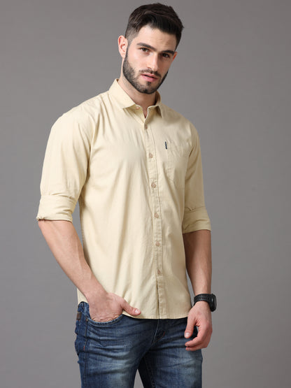 Yellow Slim Fit Full Sleeve Shirt