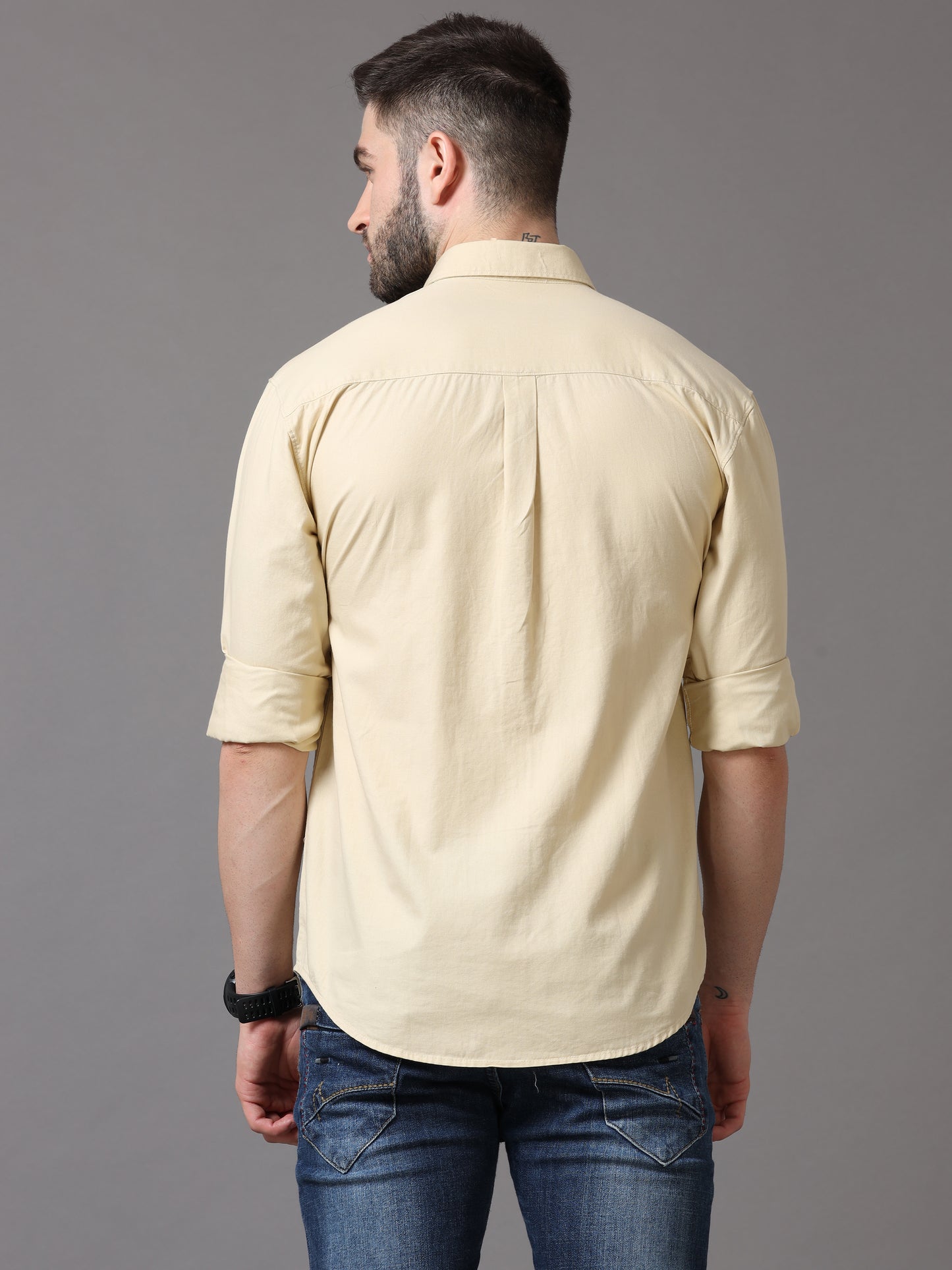 Yellow Slim Fit Full Sleeve Shirt