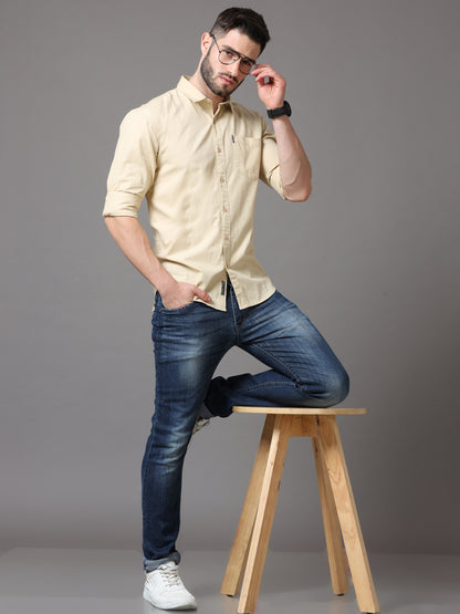 Yellow Slim Fit Full Sleeve Shirt