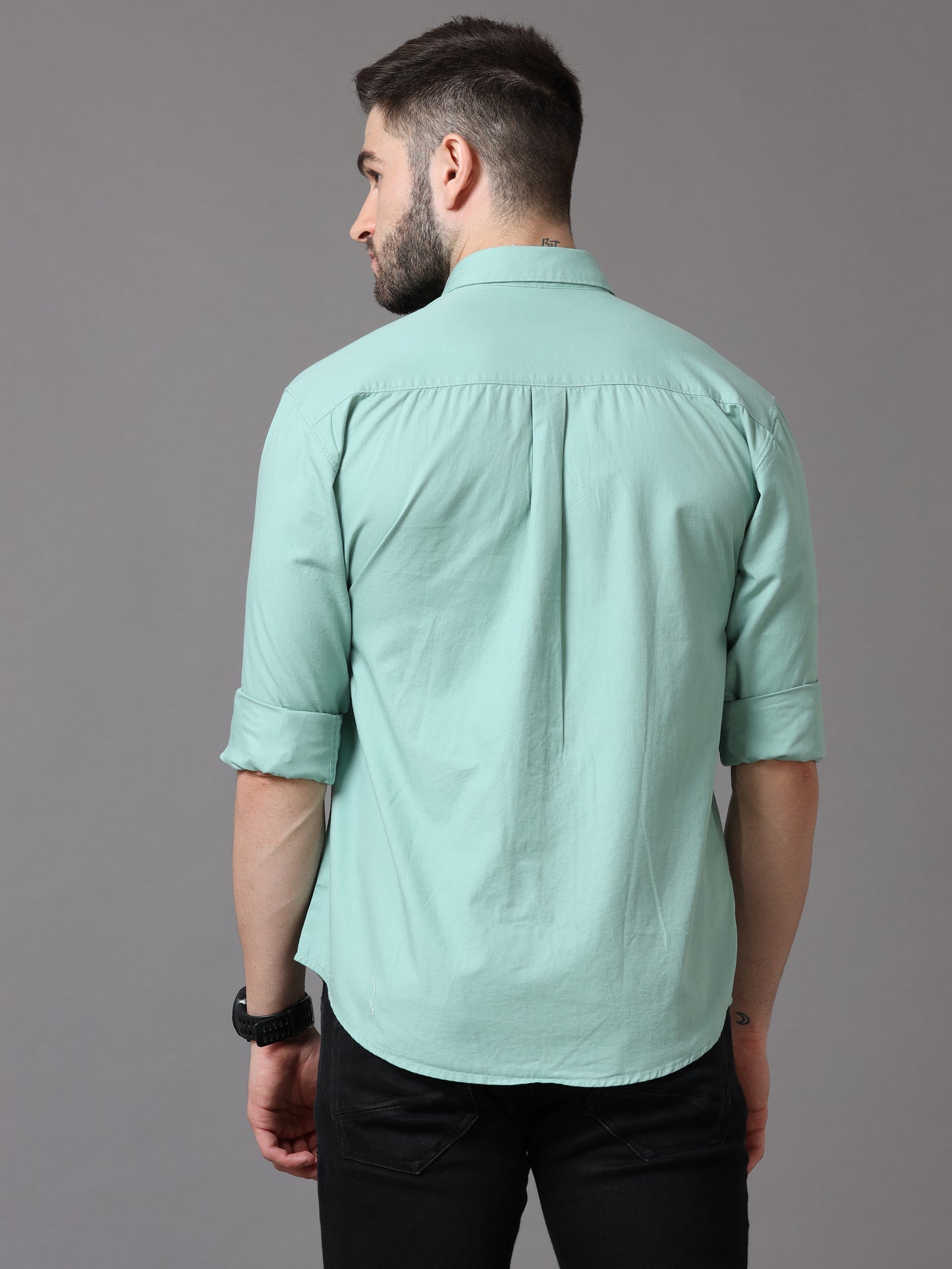 Light Green Slim Fit Full Sleeve Shirt