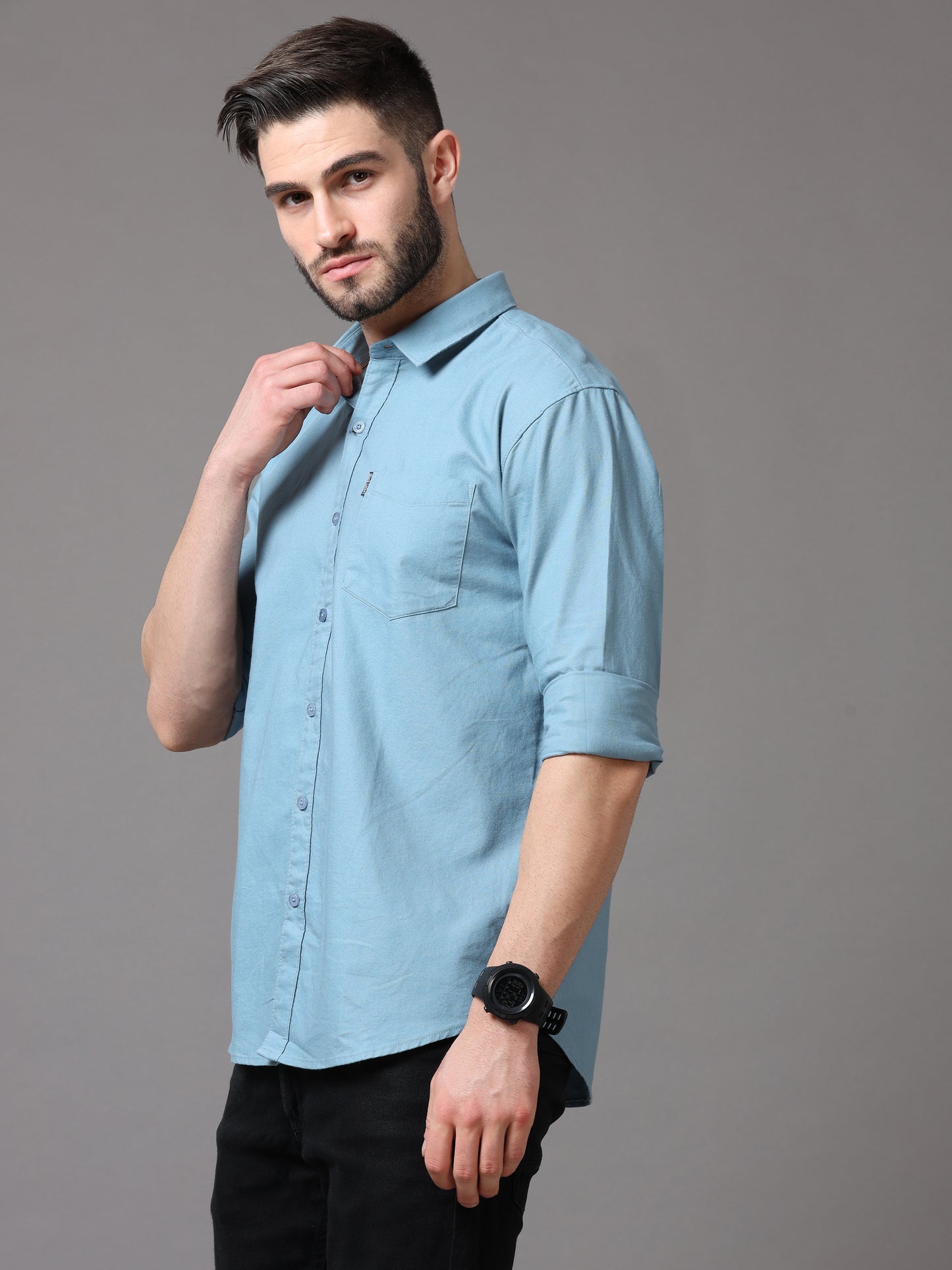 Light Blue Slim Fit Full Sleeve Shirt