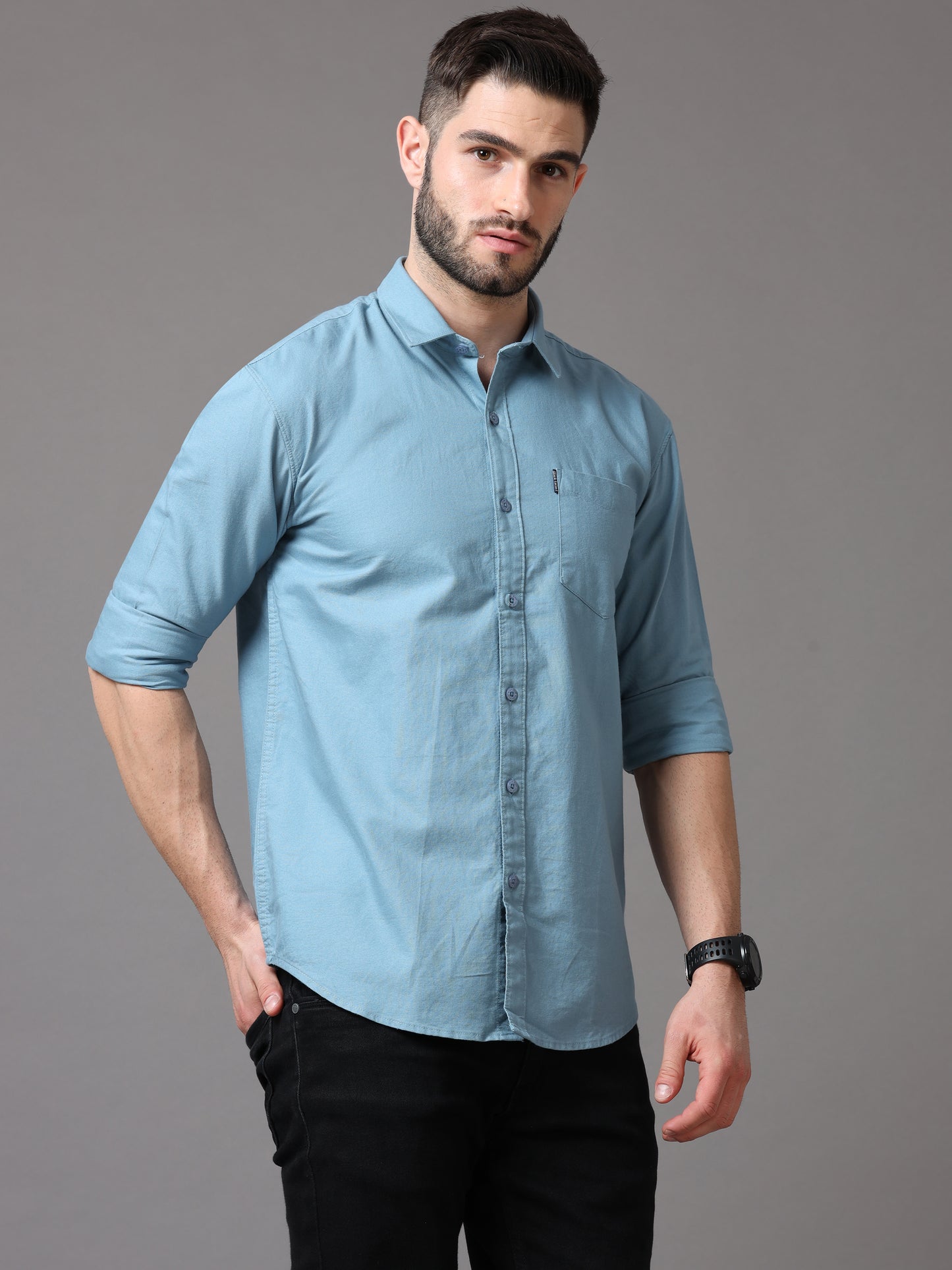 Light Blue Slim Fit Full Sleeve Shirt