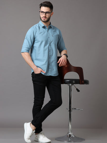 Light Blue Slim Fit Full Sleeve Shirt