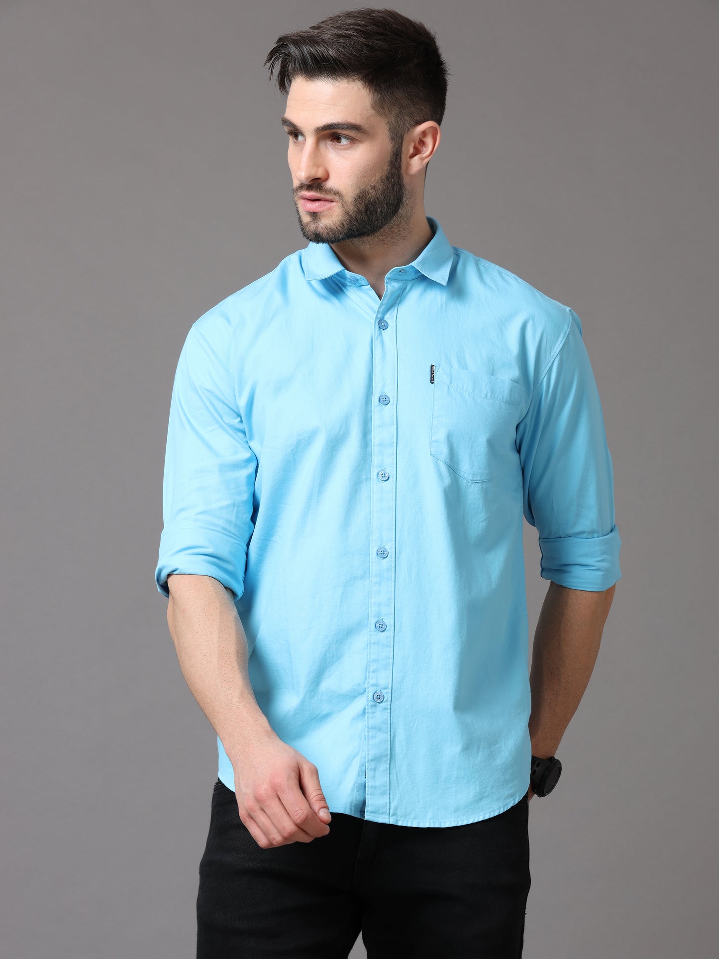 Light Blue Slim Fit Full Sleeve Shirt