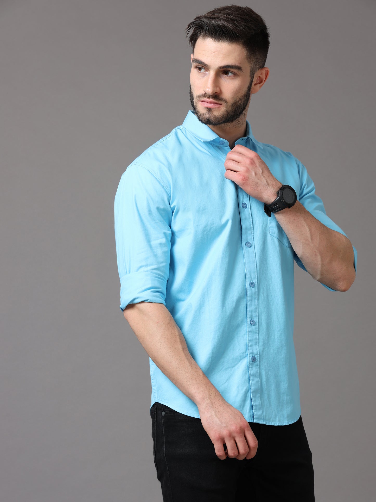 Light Blue Slim Fit Full Sleeve Shirt