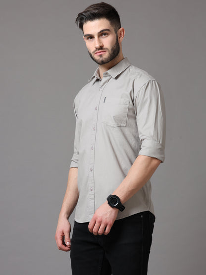 Light Grey Slim Fit Full Sleeve Shirt