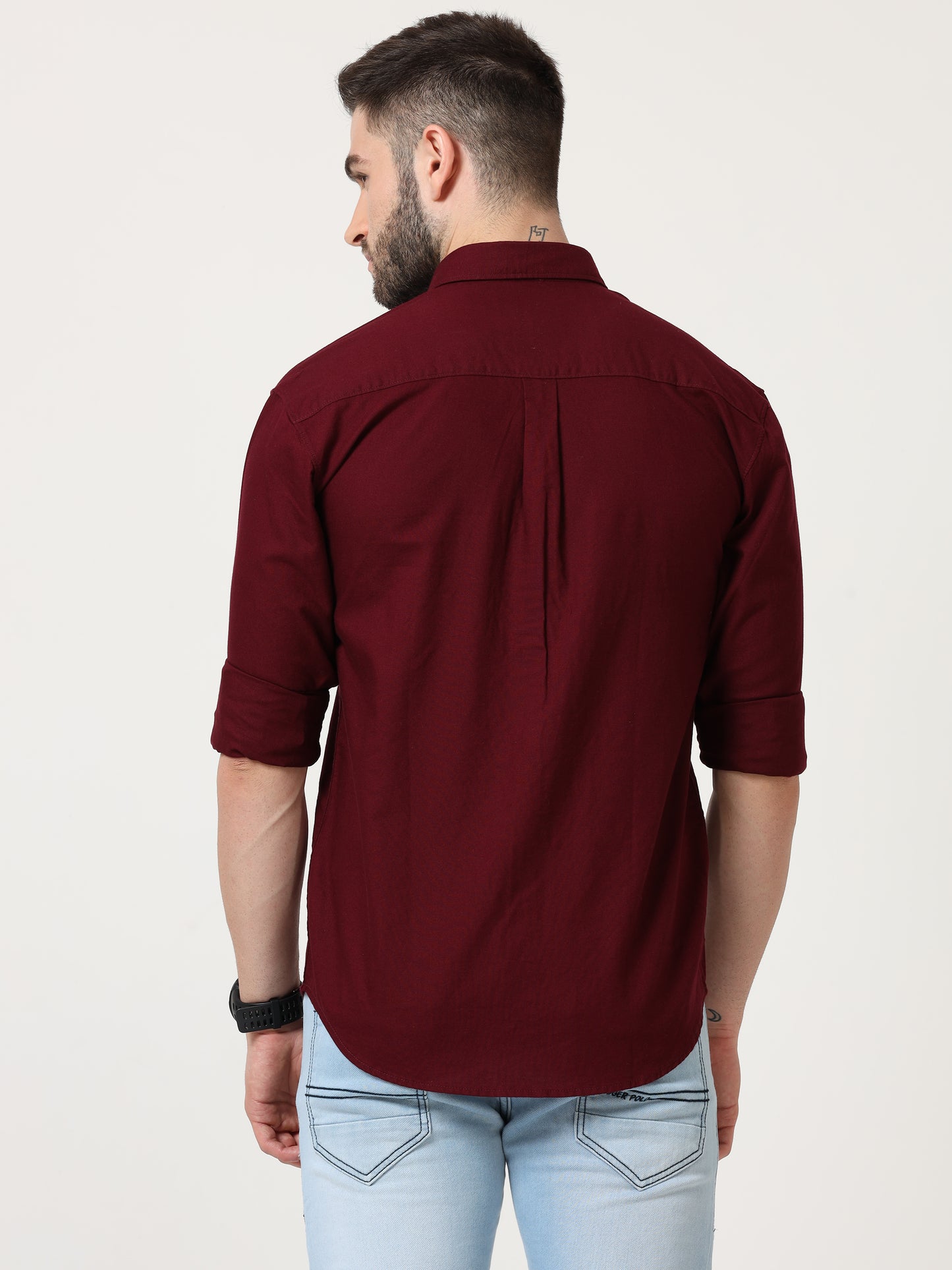 Maroon Slim Fit Full Sleeve Shirt