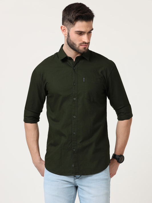 Dark Green Slim Fit Full Sleeve Shirt