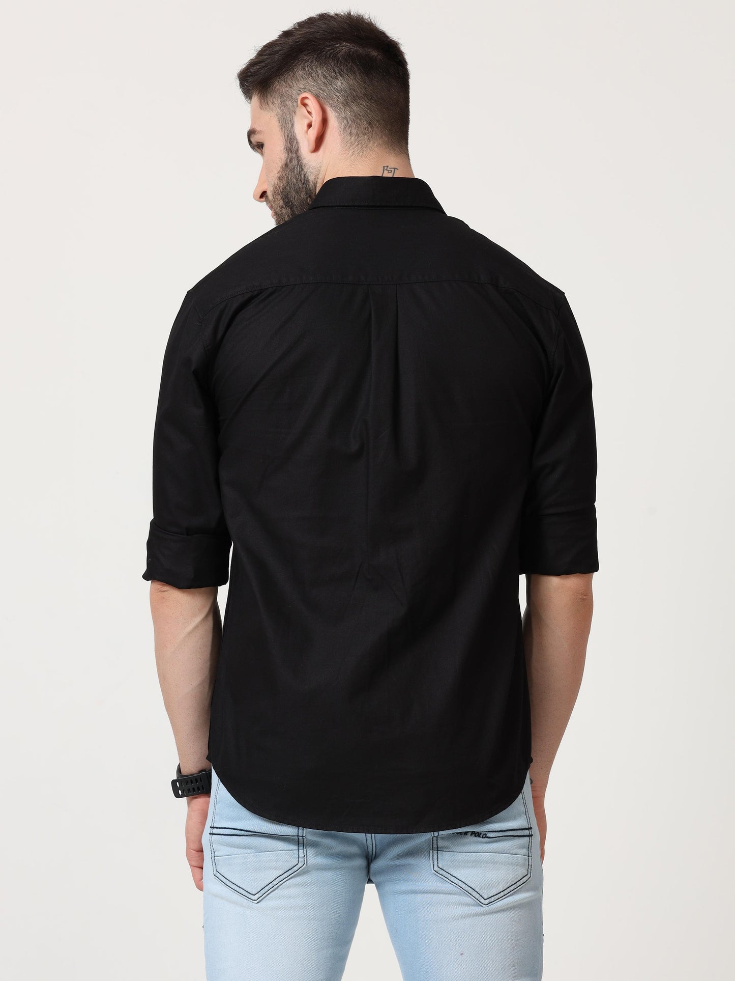 Black Slim Fit Full Sleeve Shirt