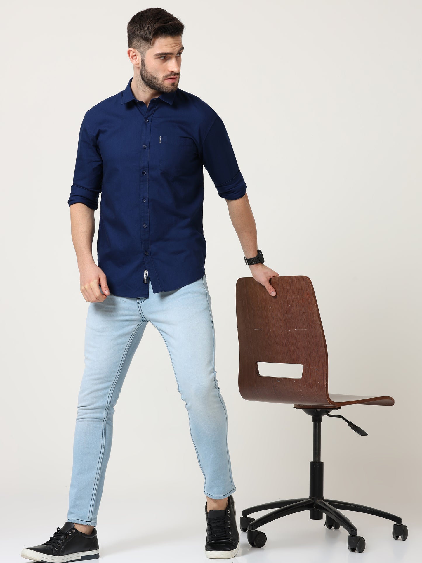 Royal Blue Slim Fit Full Sleeve Shirt