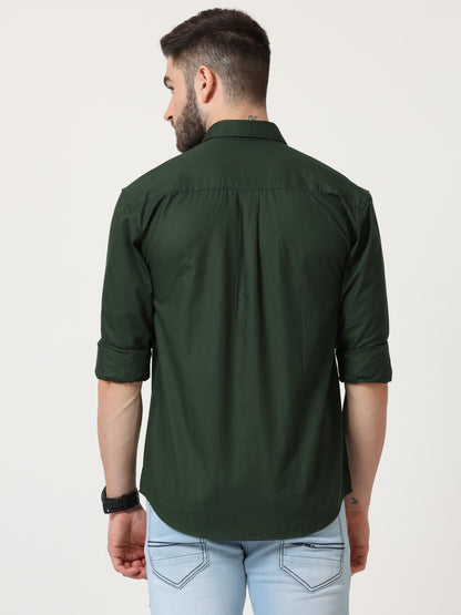 Green Slim Fit Full Sleeve Shirt