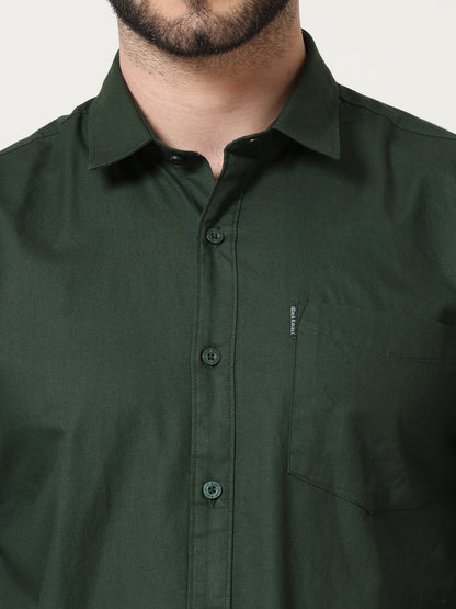 Green Slim Fit Full Sleeve Shirt