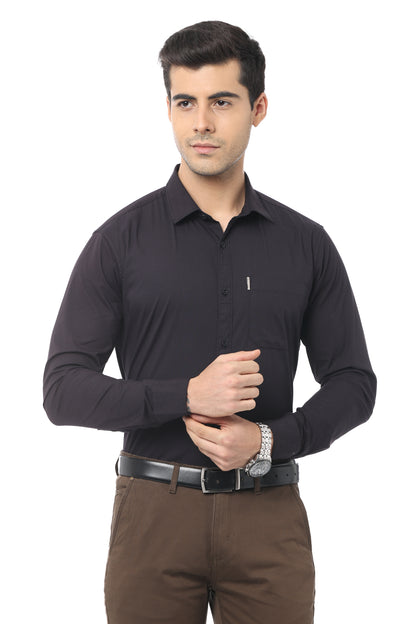 Dark Brown Slim Fit Full Sleeve Shirt