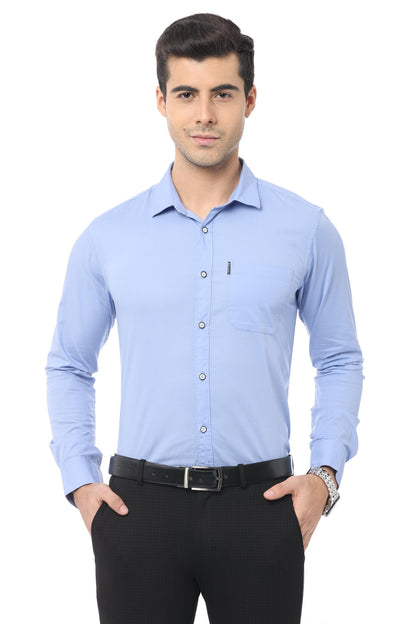 Blue Slim Fit Full Sleeve Shirt