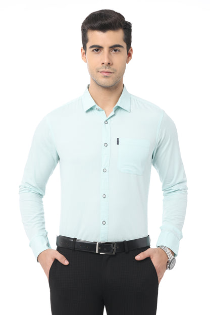 Light Green Slim Fit Full Sleeve Shirt