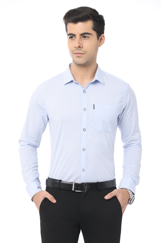 White Slim Fit Full Sleeve Shirt